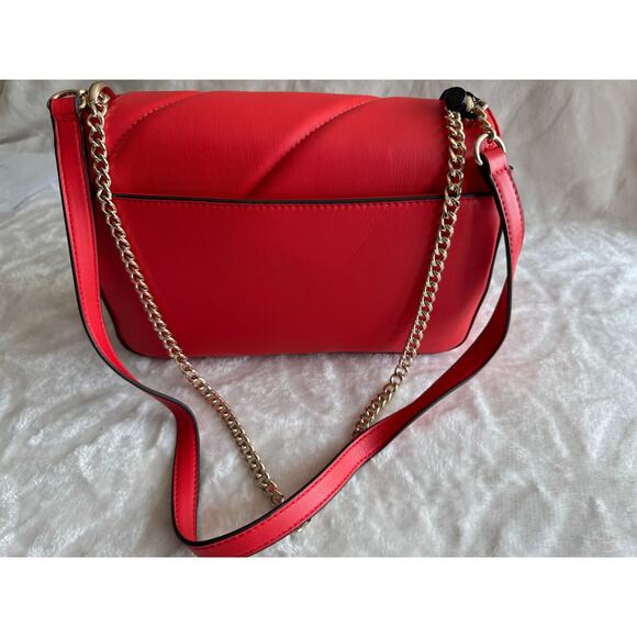 BRAND NEW DKNY Veronica MD Shoulder Bag Vegan Purse Classic Red Msrp $178